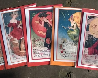 Glamourous witches Halloween cards - sold separately or as a pack of 5. Samhain, All Hallows Eve, pagan, Wiccan, witch