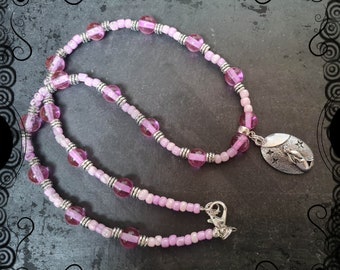 Cute and magical  pink moon gazing hare necklace, nature, wildlife jewellery, jewelry