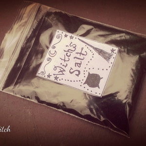 Witch&#39;s Black Salt, handmade in Wales, traditional recipe, use this product in protection and banishing rituals, 75g+