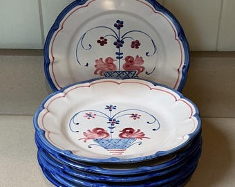 Set of 8 Vietri Campagna Solimeme Love Birds 8.25” Salad Plates