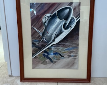 Tom (?) McGowen Illustration Jet Fighter Pilot Magazine Cover