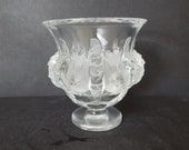 Vintage Lalique France Dampierre 12230 French Art Glass Bird Vase 4.75 quot Tall