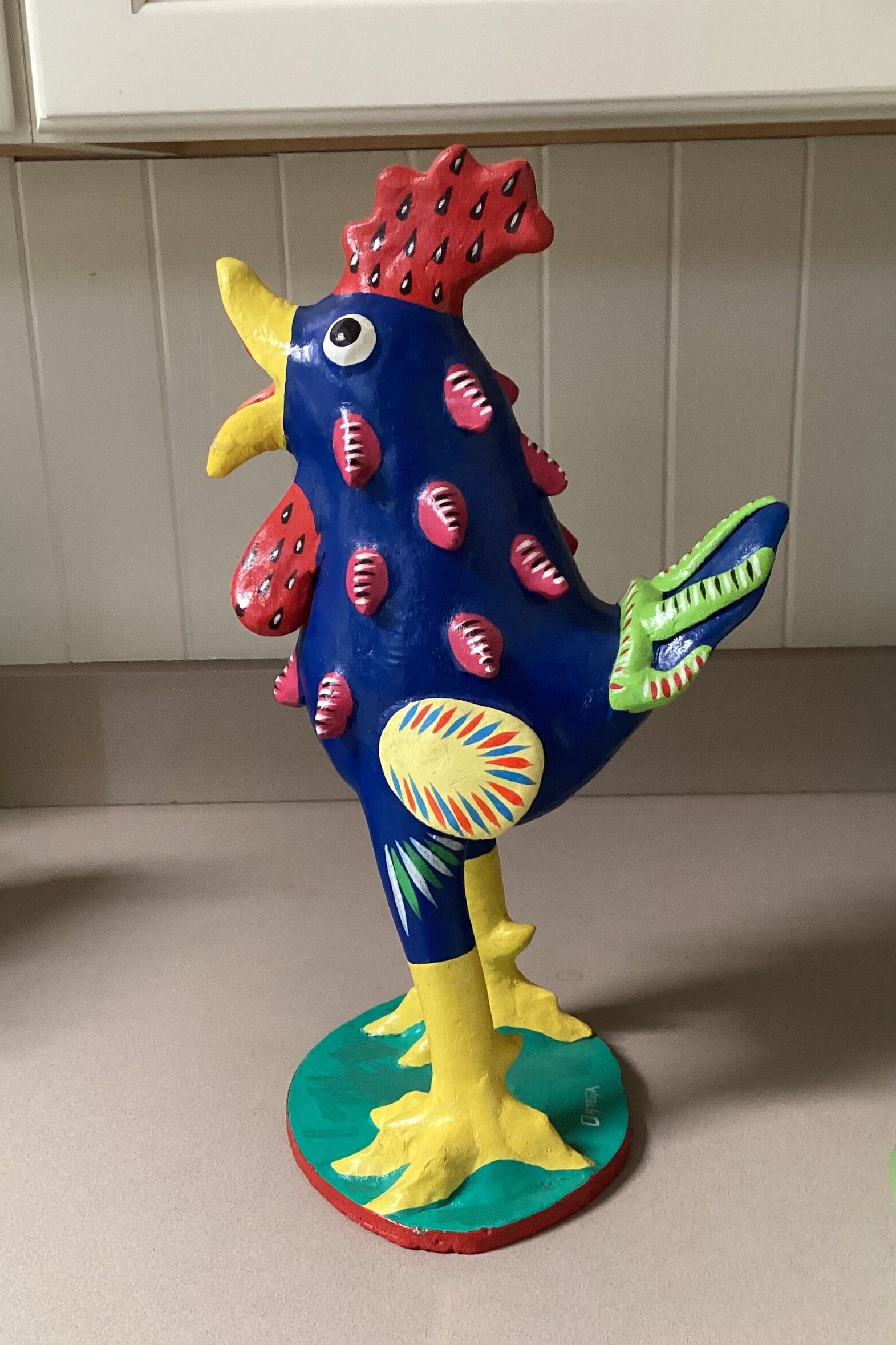 Mexican Folk Art Large 18” Clay Rooster by Ortega - Etsy