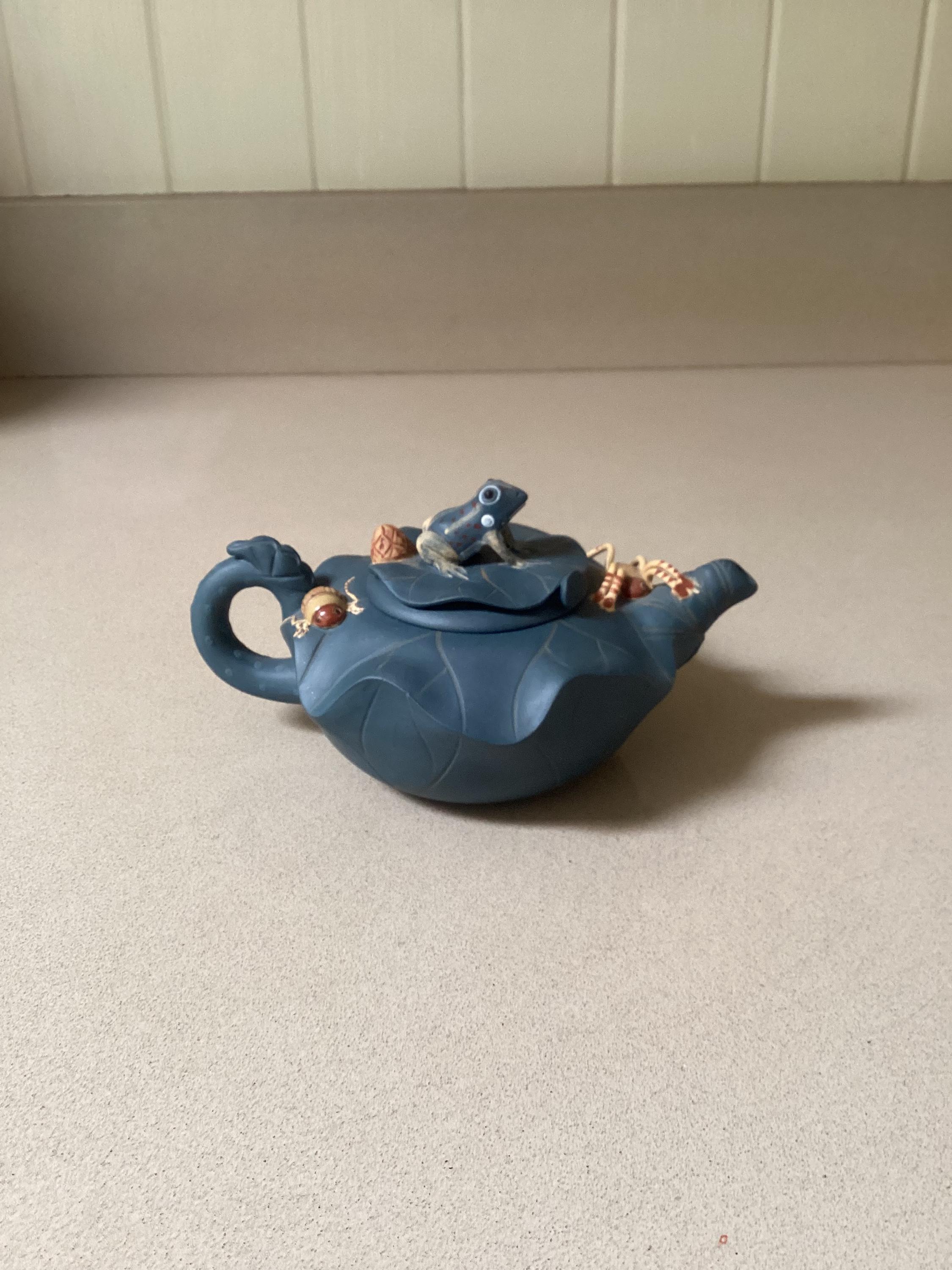 Vintage Chinese Yixing Zisha Teapot With Frog, Cricket, Insect - Etsy