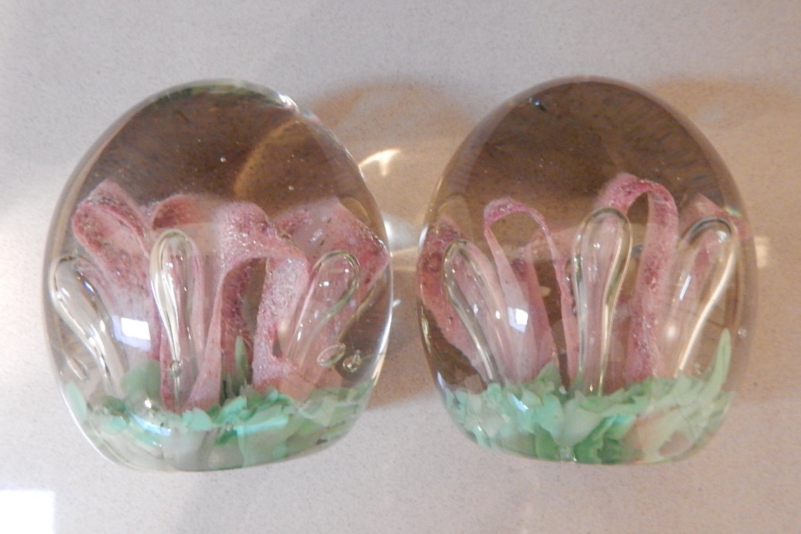Pair Zimmerman Art Glass Paperweight Bookends Etsy