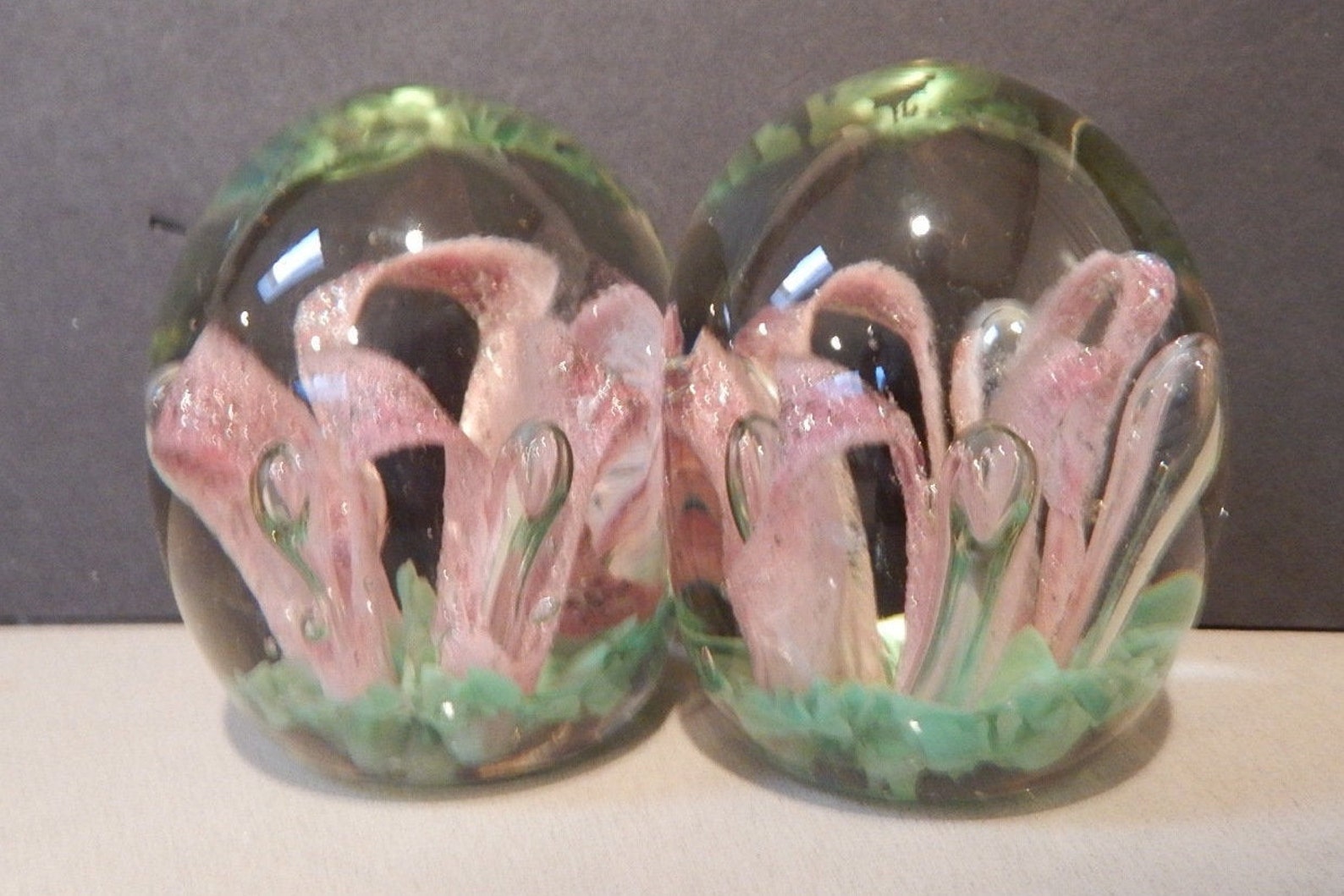 Pair Zimmerman Art Glass Paperweight Bookends Etsy
