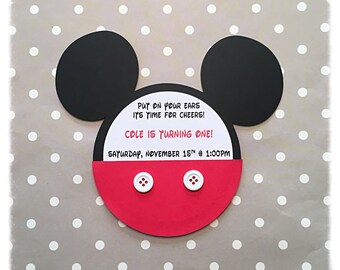 Mickey Head Invite Etsy