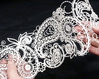 3 OR 6 PC Paisley Edible Lace Cake Lace White Vanilla Edible Cake Lace Topper- Handcraft Wedding Edible Lace, Sugar Lace, Cake Lace