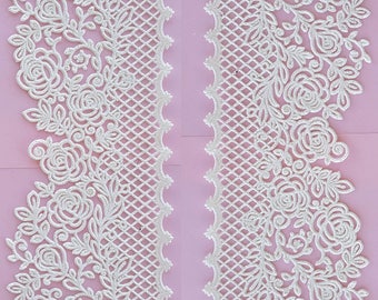 3 or 6PCS Edible Lace, Cake Lace Vanilla White Edible Lace Madam Rose - Edible Lace, Cake Lace, Sugar Lace Topper