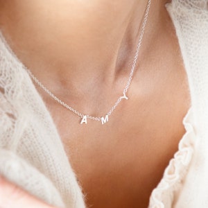 Collar de letras pequeñas de plata personalizado, collar con nombre de plata, regalo personalizado, collar de letras pequeñas, regalo para hija
