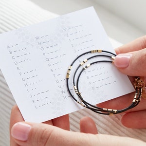 Personalised Ladies Morse Code Gold Wrap Bracelet, Message Bracelet, Custom Bracelet, Secret Message Bracelet, Morse Code Friendship Jewelry image 1
