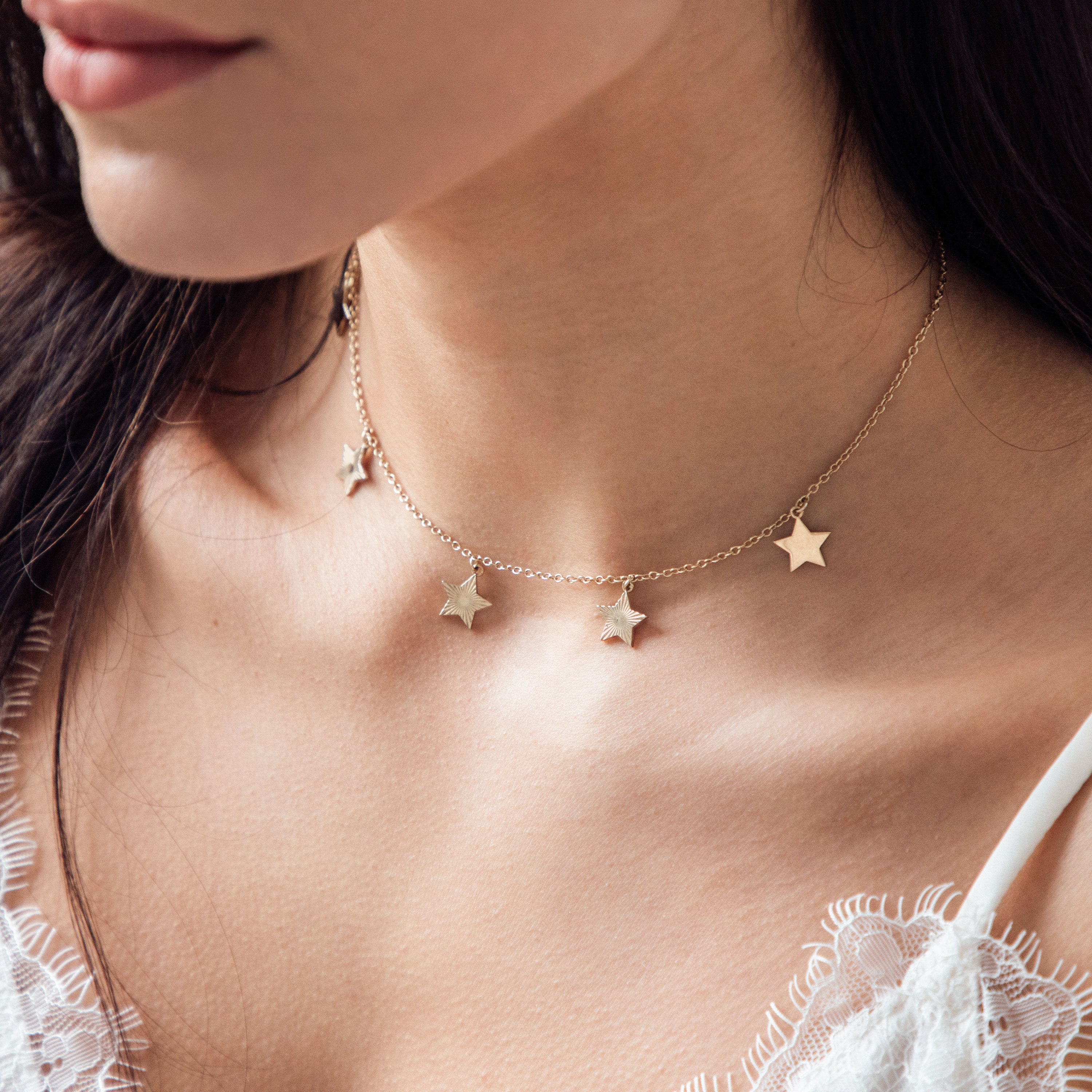 Gold Silver Multi Sunburst Star Necklace - Etsy
