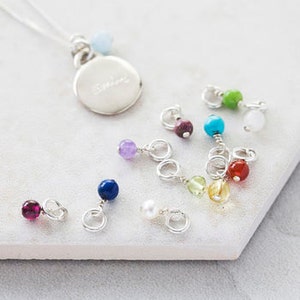 Child&#39;s Birthstone Charm Necklace, Child&#39;s necklace, Birthstone Pendant, Birthstone necklace, Jewelry for children, Name pendant