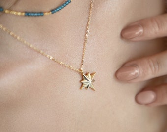 Personalised North Star Necklace, Gold North Star Pendant, Silver North Star, Rose Gold North Star Pendant, Custom North Star Jewellery
