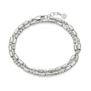 Personalised Ladies Sterling Silver Morse Code Wrap Bracelet Sterling Silver