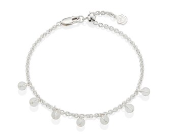 Sterling Silber April Bergkristall Geburtsstein Bettelarmband