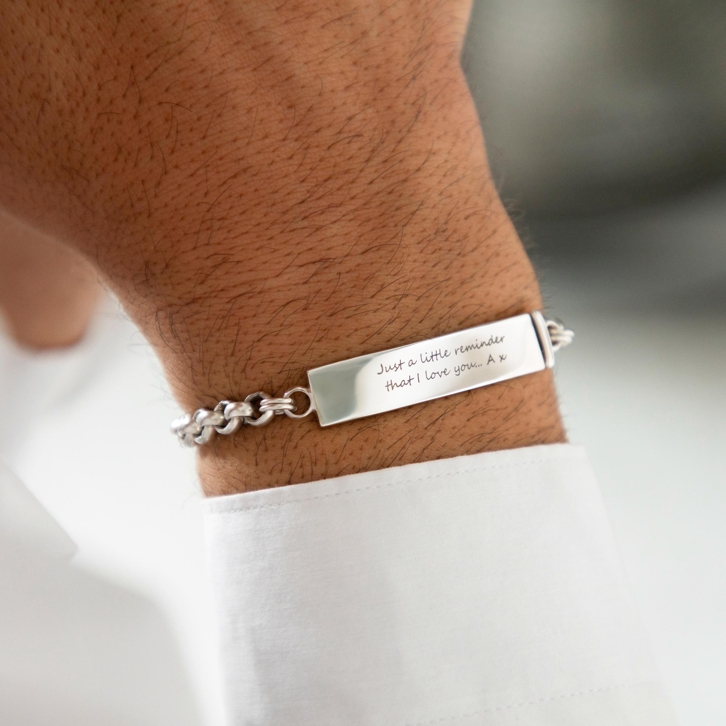 Zilveren Rolo Bar-armband heren