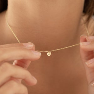 Fine Solid Gold Sapphire Heart Necklace image 1