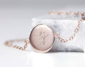 Personalised Engraved Message Disc Bracelet