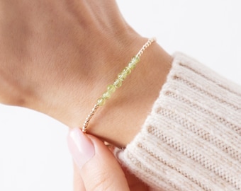 Peridot-geboortesteenarmband augustus