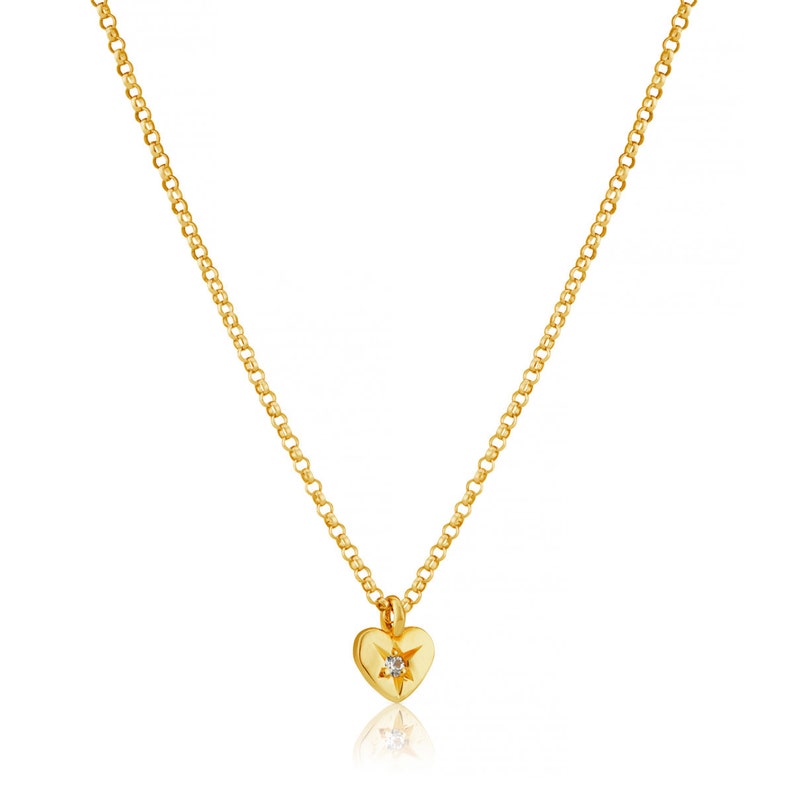 Fine Solid Gold Sapphire Heart Necklace image 7