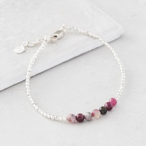 Personalised October Tourmaline Birthstone Bracelet