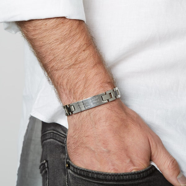 Mens Engraved Bracelet Etsy UK