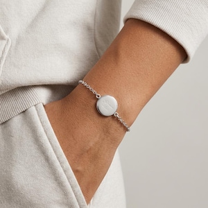 Pulsera personalizada con disco grabado en plata