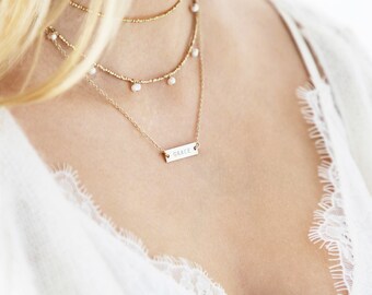 Personalised Horizontal Bar Necklace