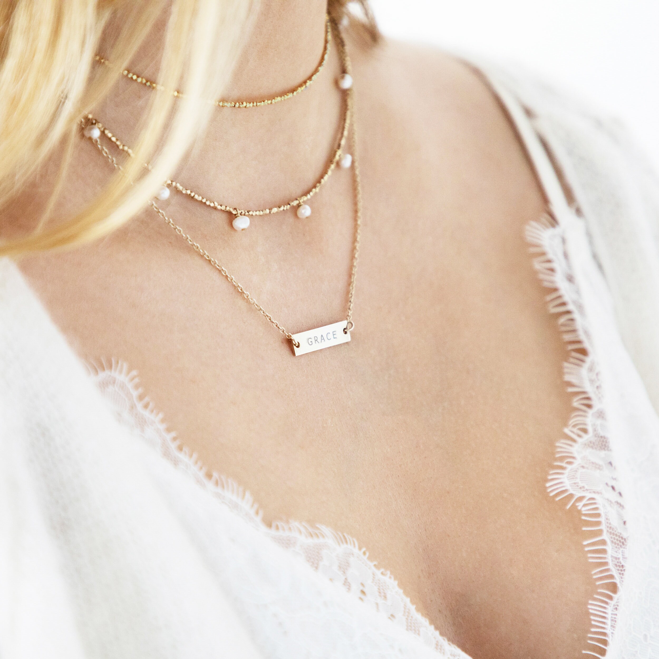 Horizontal cheap bar necklaces