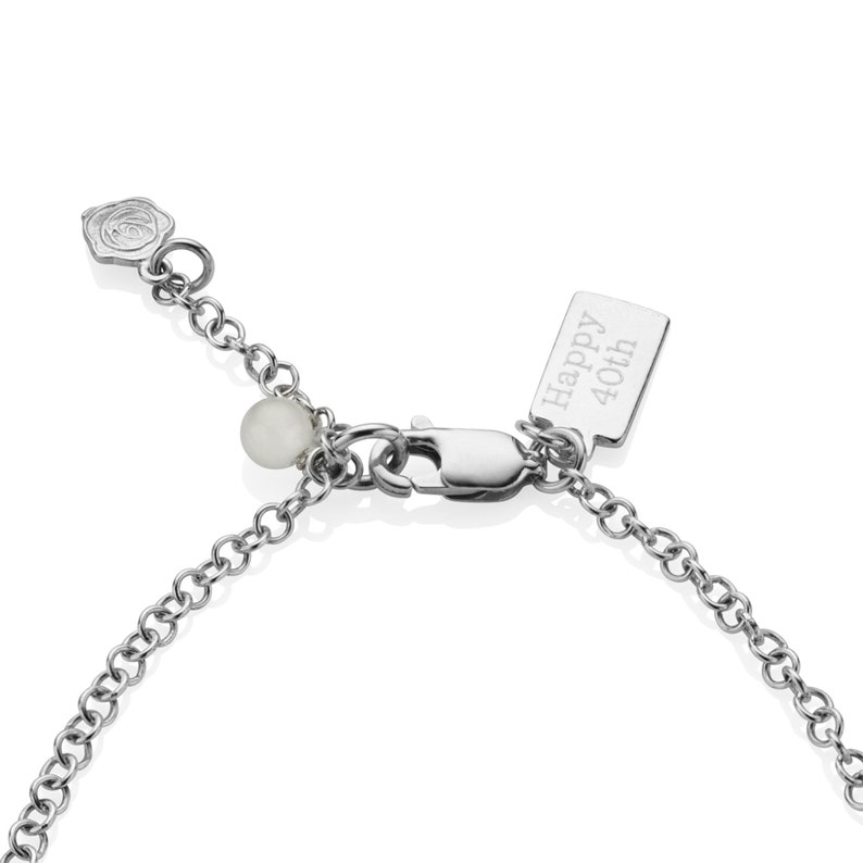 April Rock Crystal Birthstone Anklet image 3