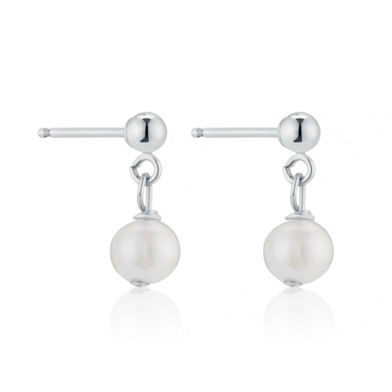 Silver Pearl Drop Earrings Sterling Silver