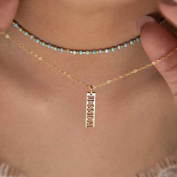 Personalised Gold Cut Out Name Necklace 