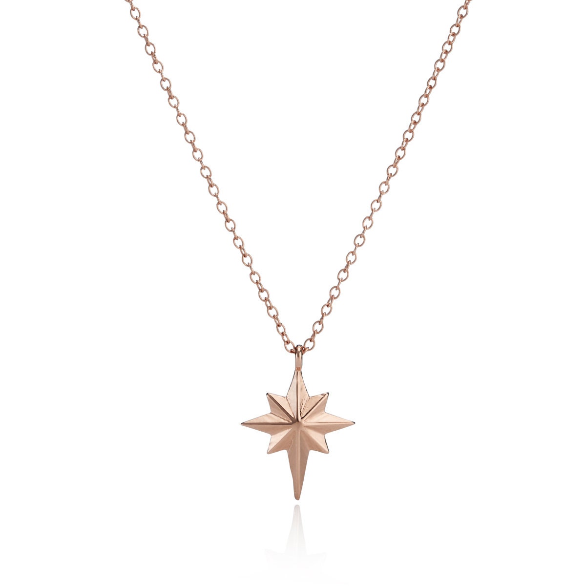 Rose gold north star necklace deals