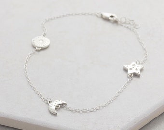 Sun Moon and Stars Anklet