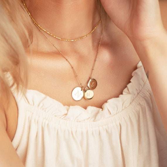 Ladies initial necklace best sale