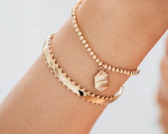 Personalised Sterling Silver Gold 'Path' Reminder Bracelet