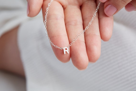 Initial Necklace - Etsy
