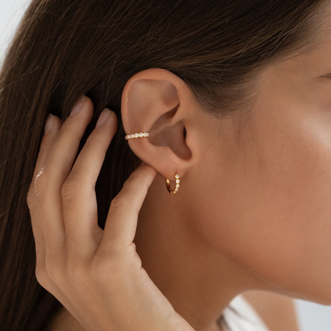 Cubic Zirconia Gold Ear Cuff Etsy Canada