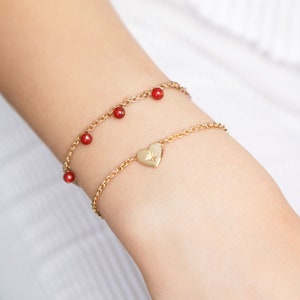 Love You More Bracelet, Heart Charm Bracelet, Personalised Bracelet, Guiding Star Bracelet