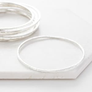 Sterling Silver Hammered Bangle