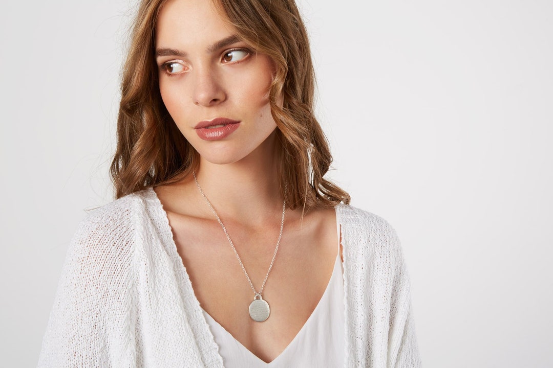 Personalised Silver Quote Pendant Necklace Etsy