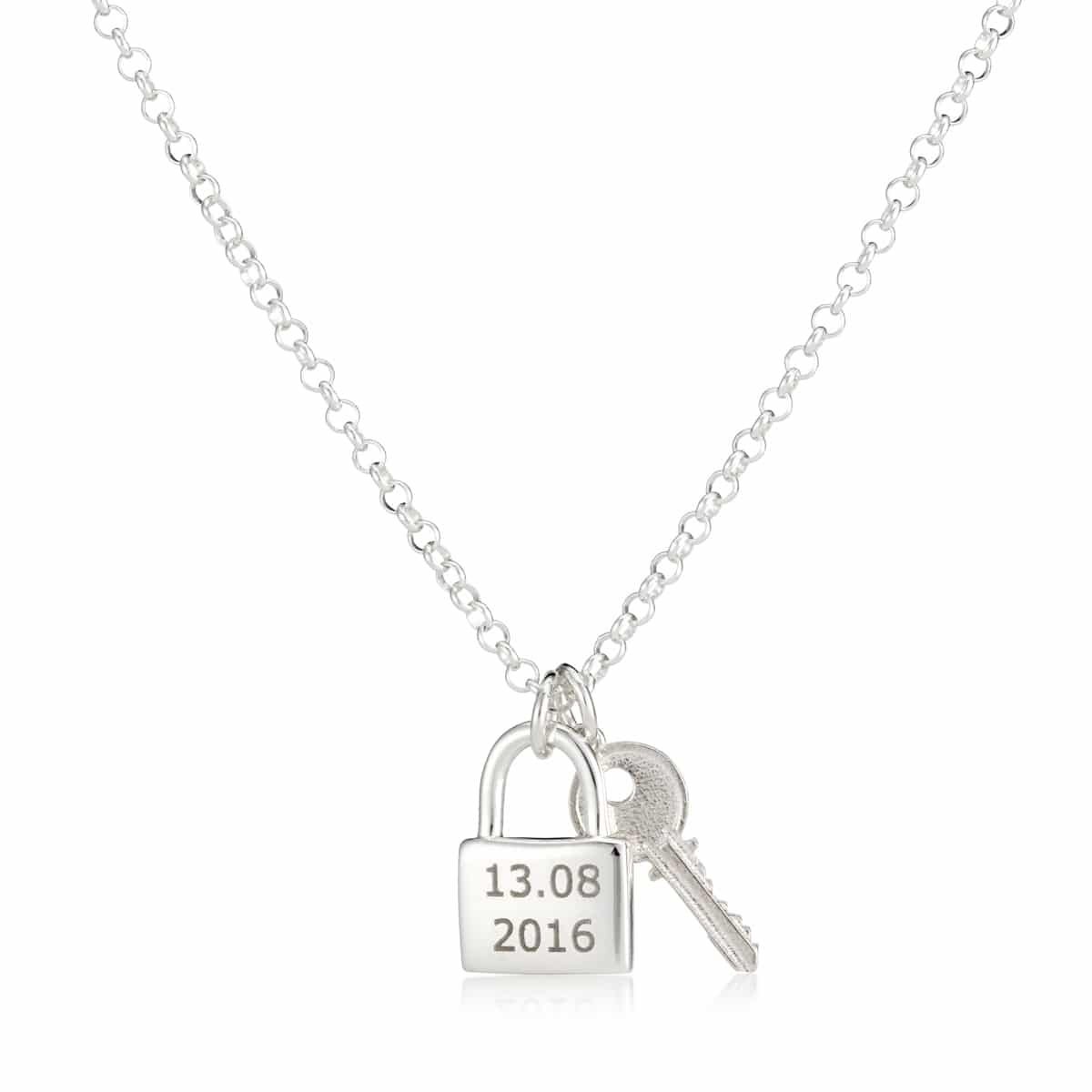 Personalised Love Locked Padlock and Key Necklace - Etsy