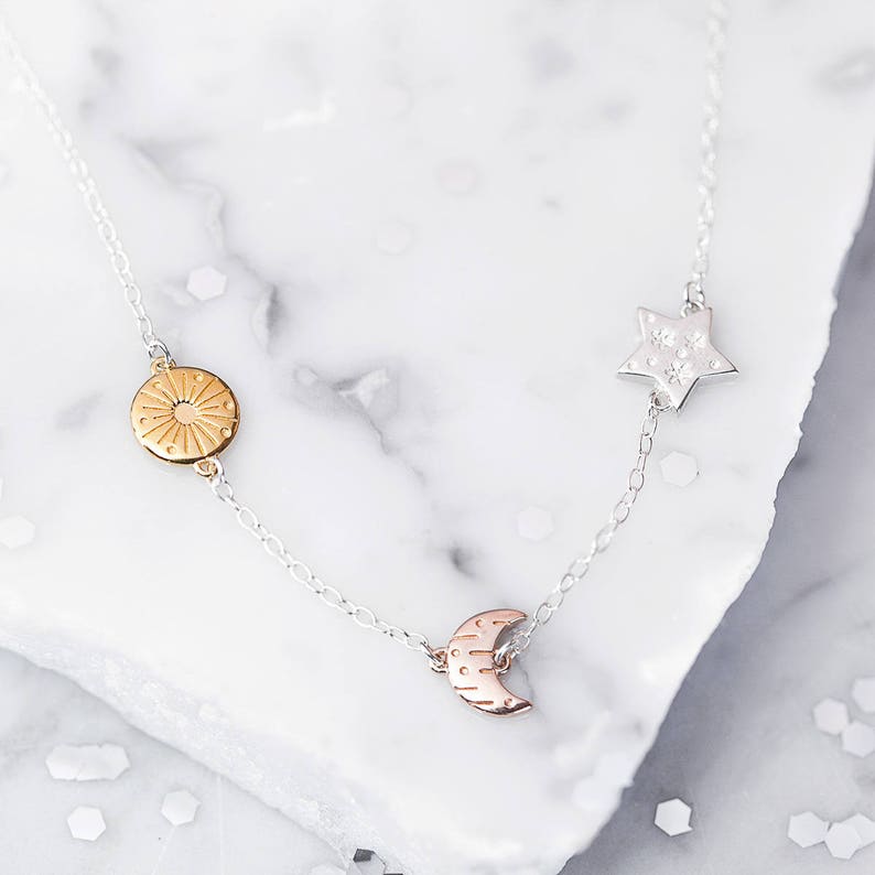 sun moon stars necklace