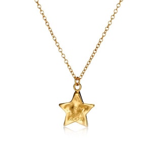 Personalised Small Star Charm Necklace, Gold Star pendant, Engraved Star Necklace, Custom Rose gold Necklace, Gift for sister image 3