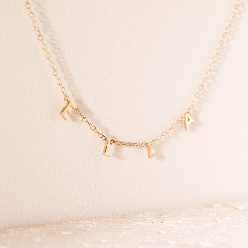 Personalised Gold Little Letters Necklace image 3