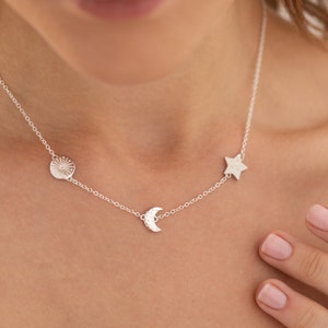Sonne Mond & Sterne Halskette