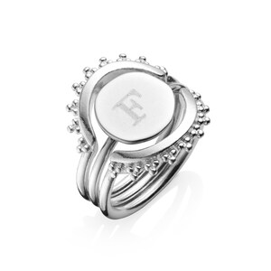 Personalised Signature Logo Ring Stack image 2