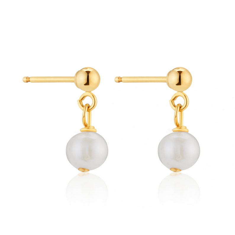Silver Pearl Drop Earrings Gold Plated