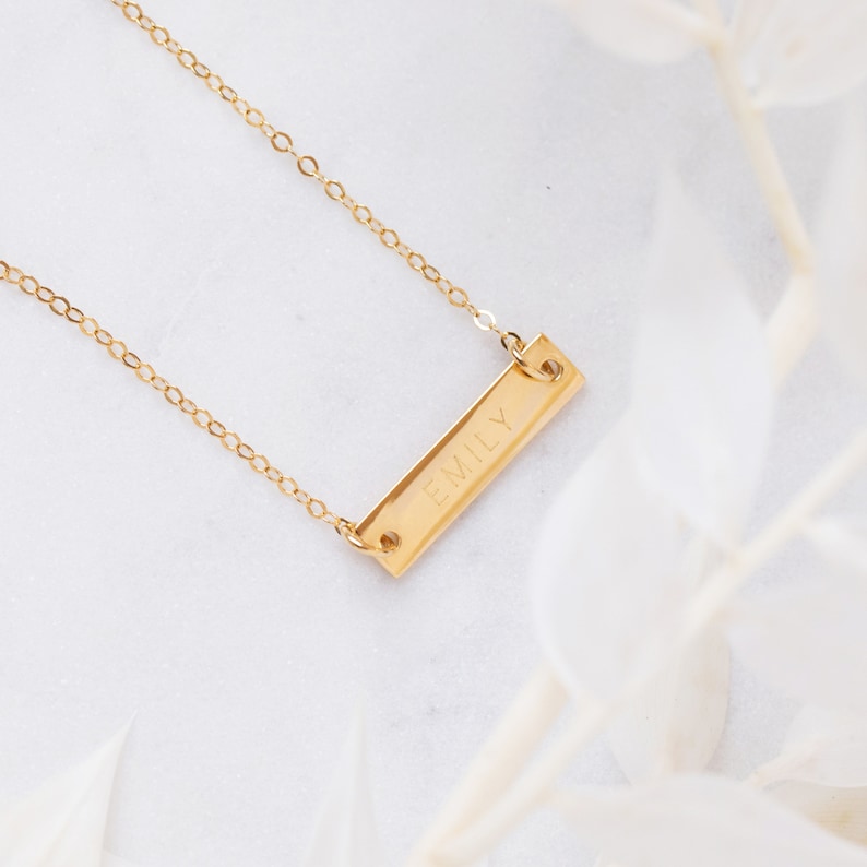 Personalised Horizontal Bar Necklace image 2